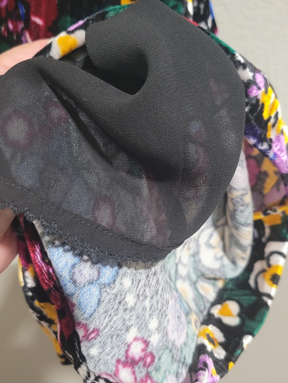Anthropologie Francie Floral Velvet Mini Dress Size 2 Minor Flaw Multi-Color - Picture 14 of 16